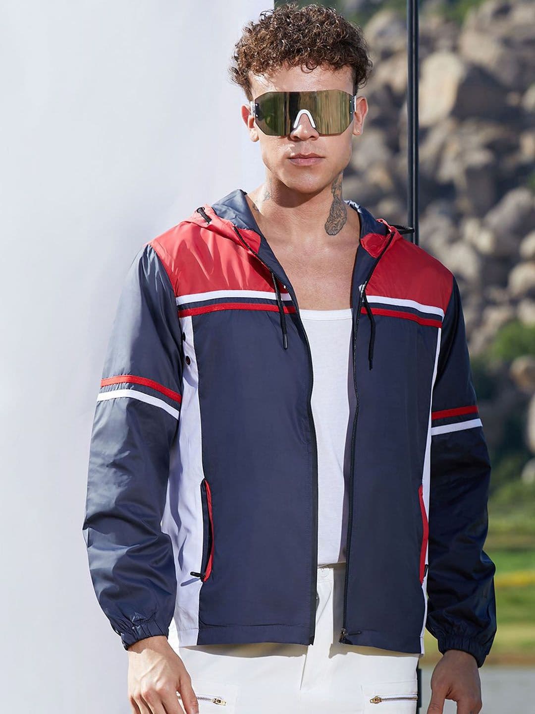 CAHOOT Men Hooded Colourblocked Casual Bomber Jacket - view 1