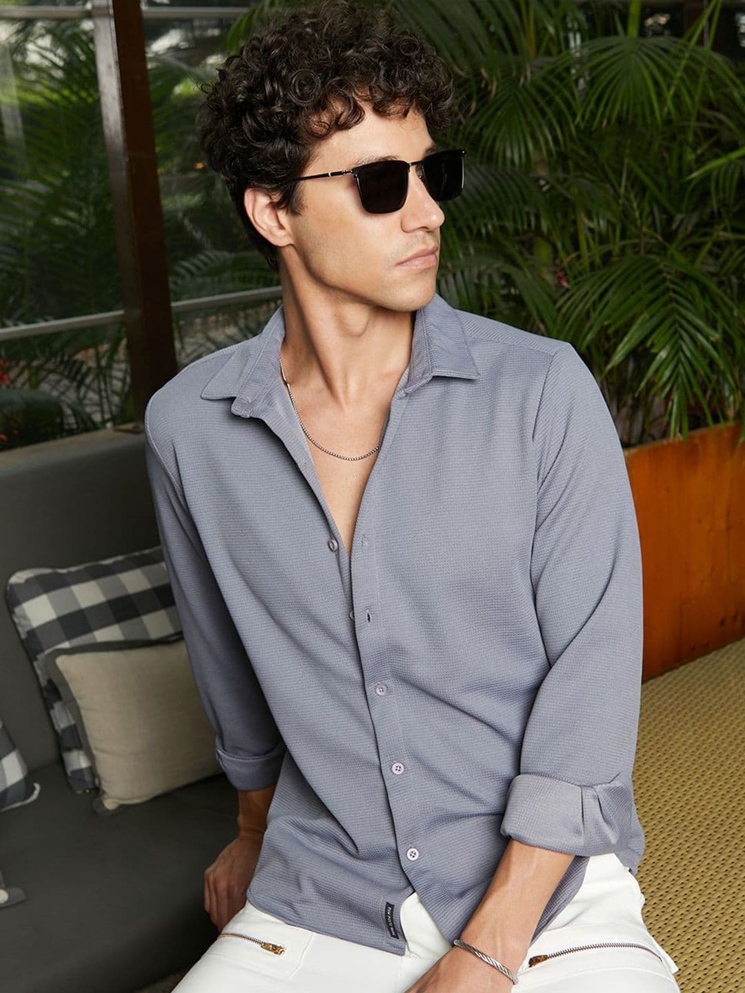 CAHOOT Men Comfort Spread Collar Solid Casual Regular Fit Shirt - view 1