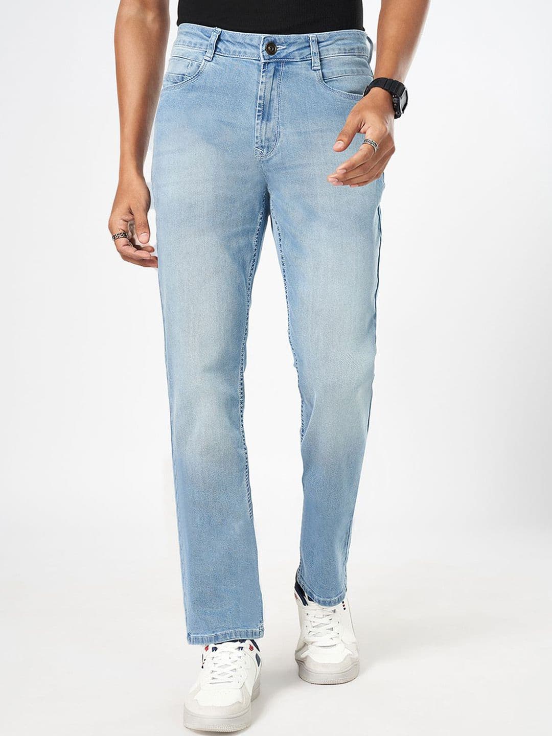 SF JEANS by Pantaloons Men Cotton Slim Fit Heavy Fade Jeans - view 1
