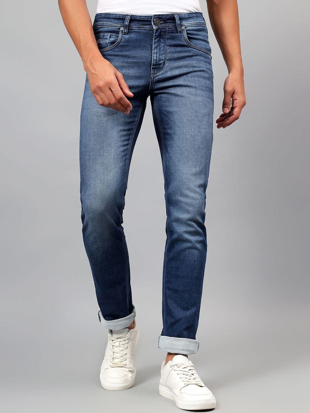 Cantabil Men Jean Heavy Fade Stretchable Jeans - view 1