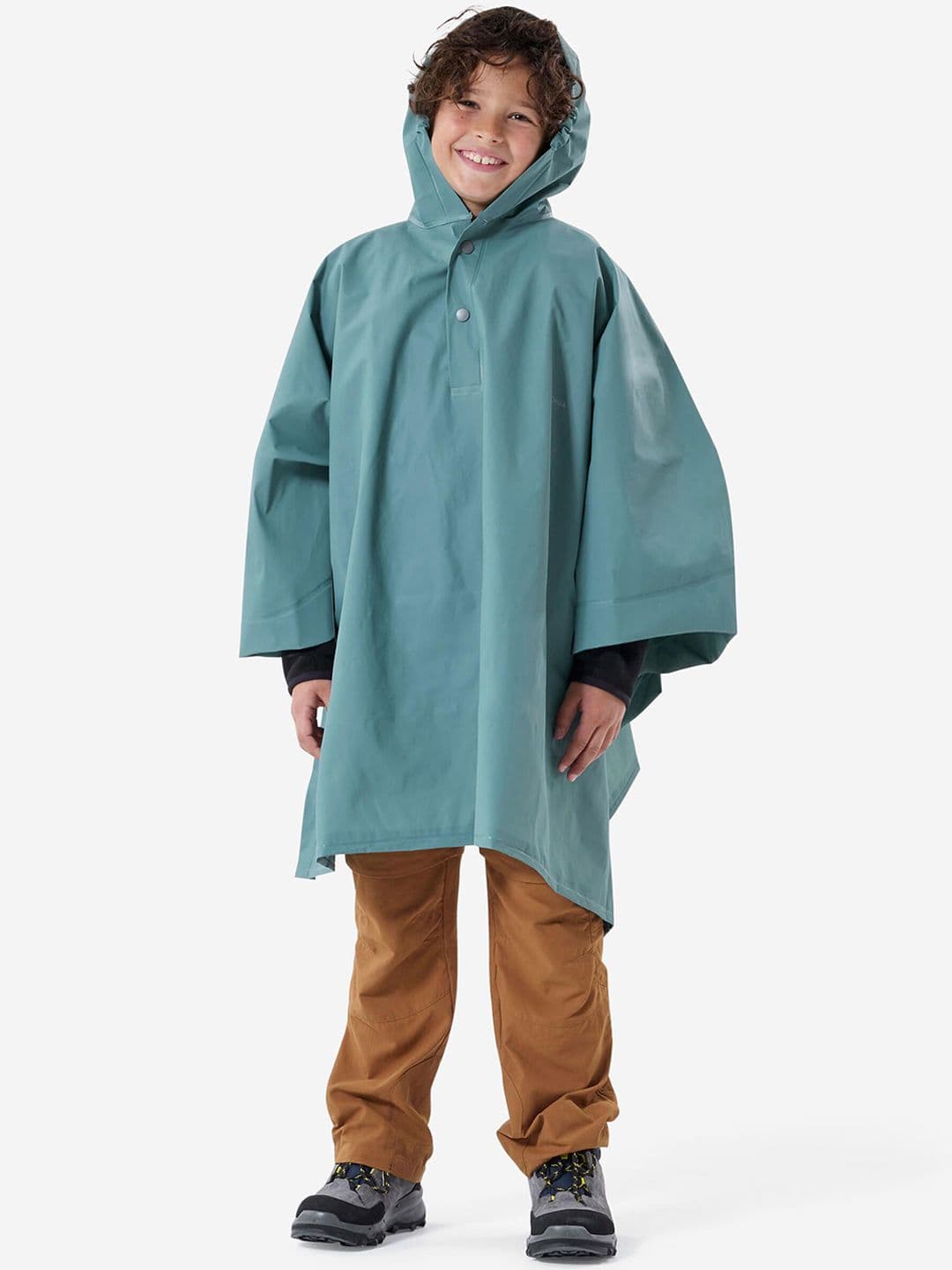 Decathlon Forclaz - Kids Green MH100 Anatomic Design Hiking Rain Poncho