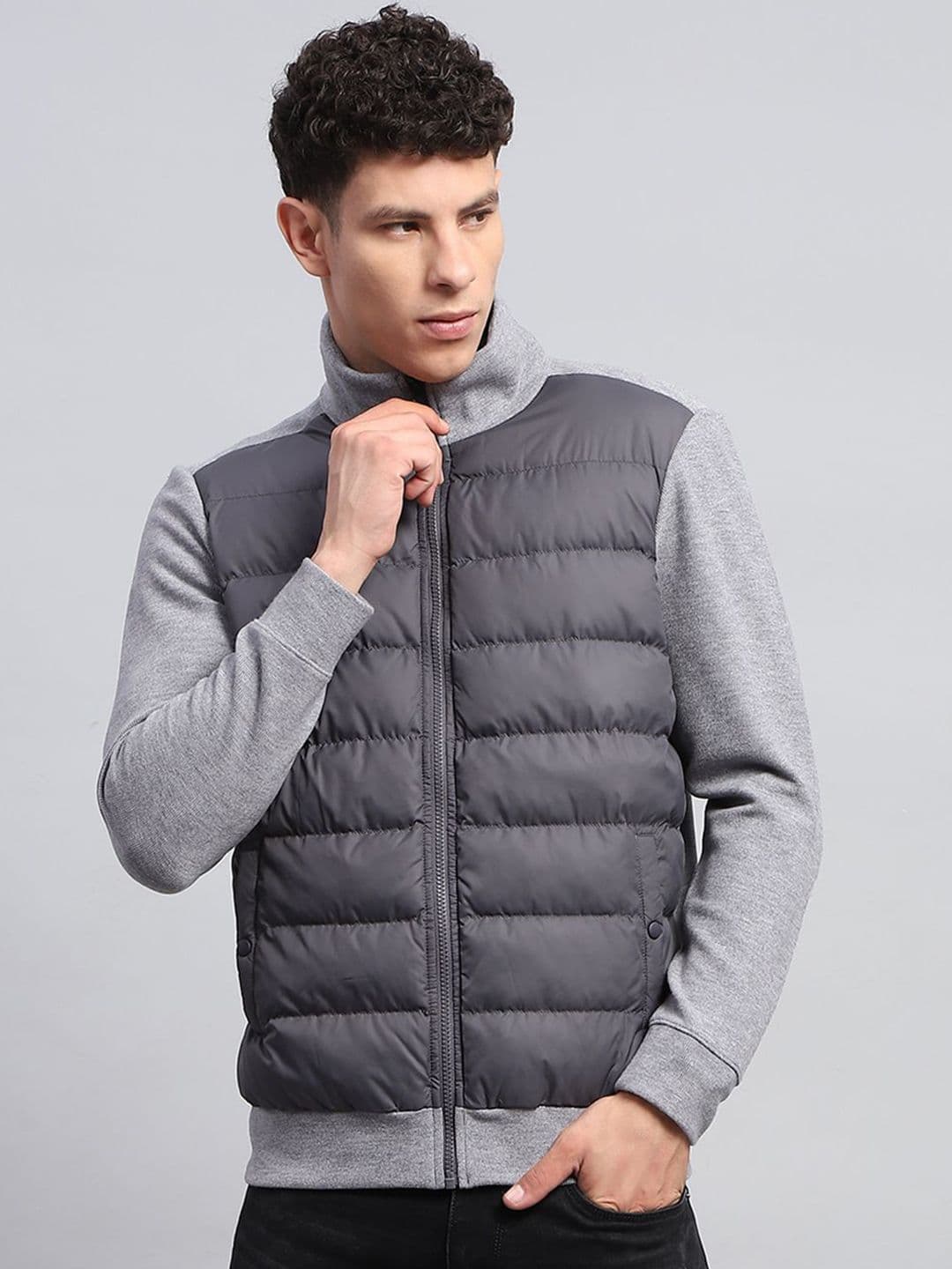 rock.it Men Mock Collar Colourblocked Casual Padded Jacket - view 1
