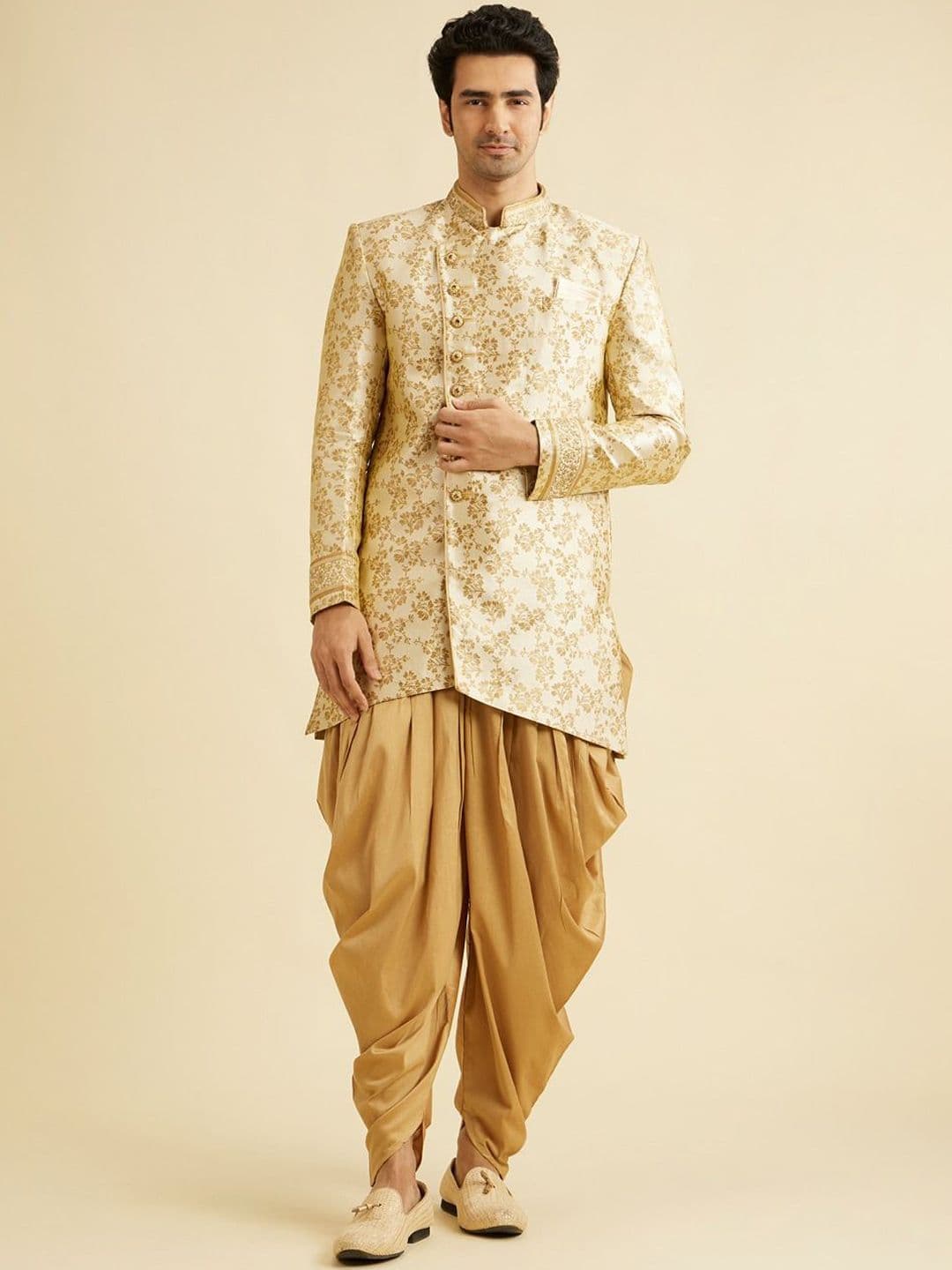 Manyavar Men Printed Self Design Sherwani Set