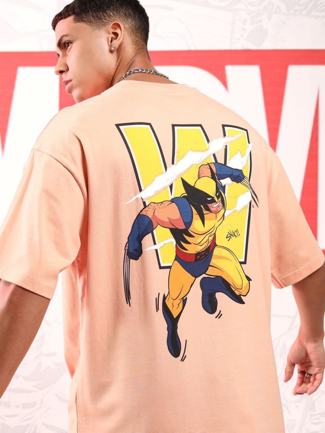 HIGHLANDER Marvel Men X Men Round Neck Short Sleeve Oversized Drop Shoulder Tshirt - view 1