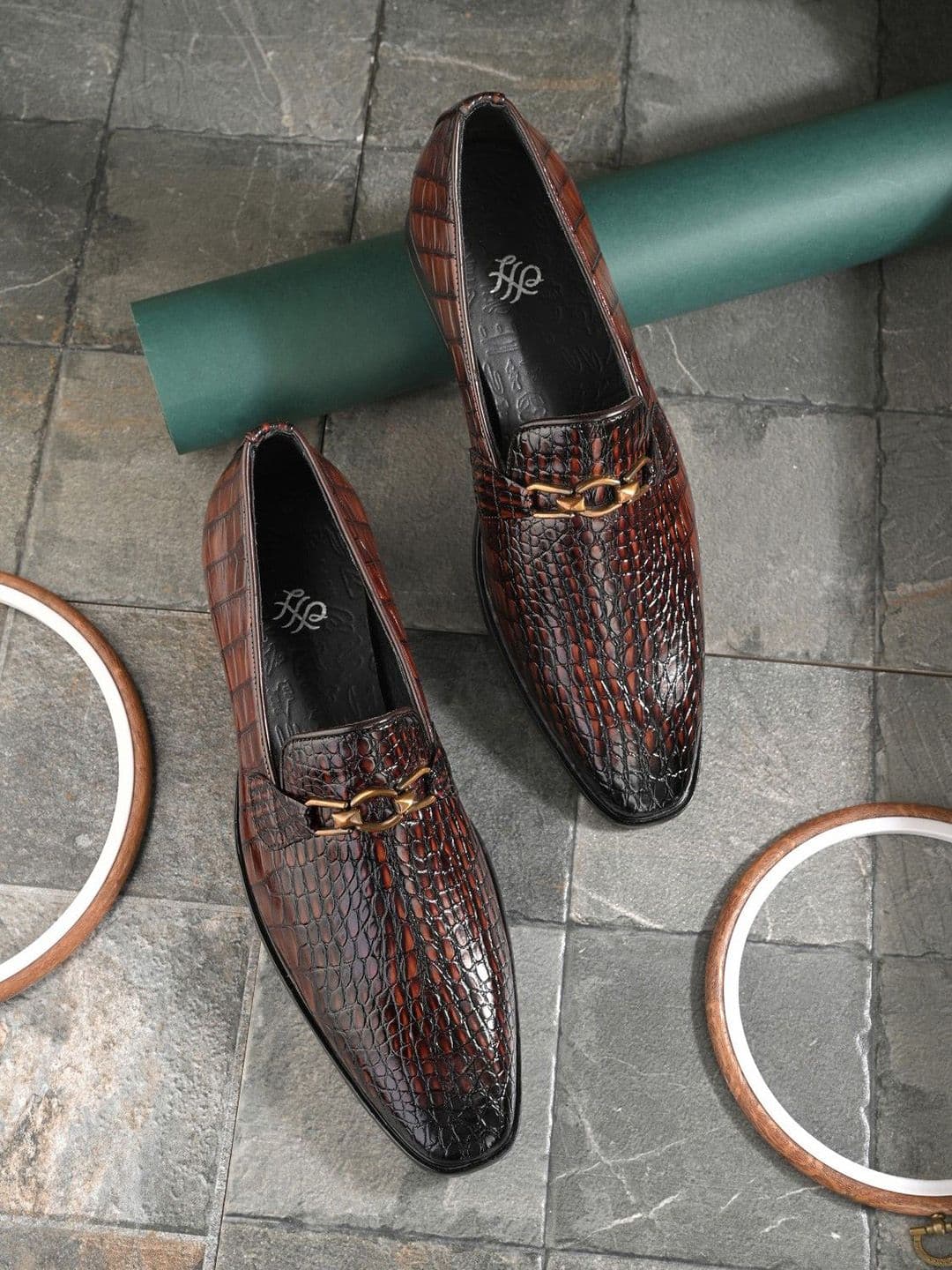 House of Pataudi Men Textured Formal Loafers - view 1