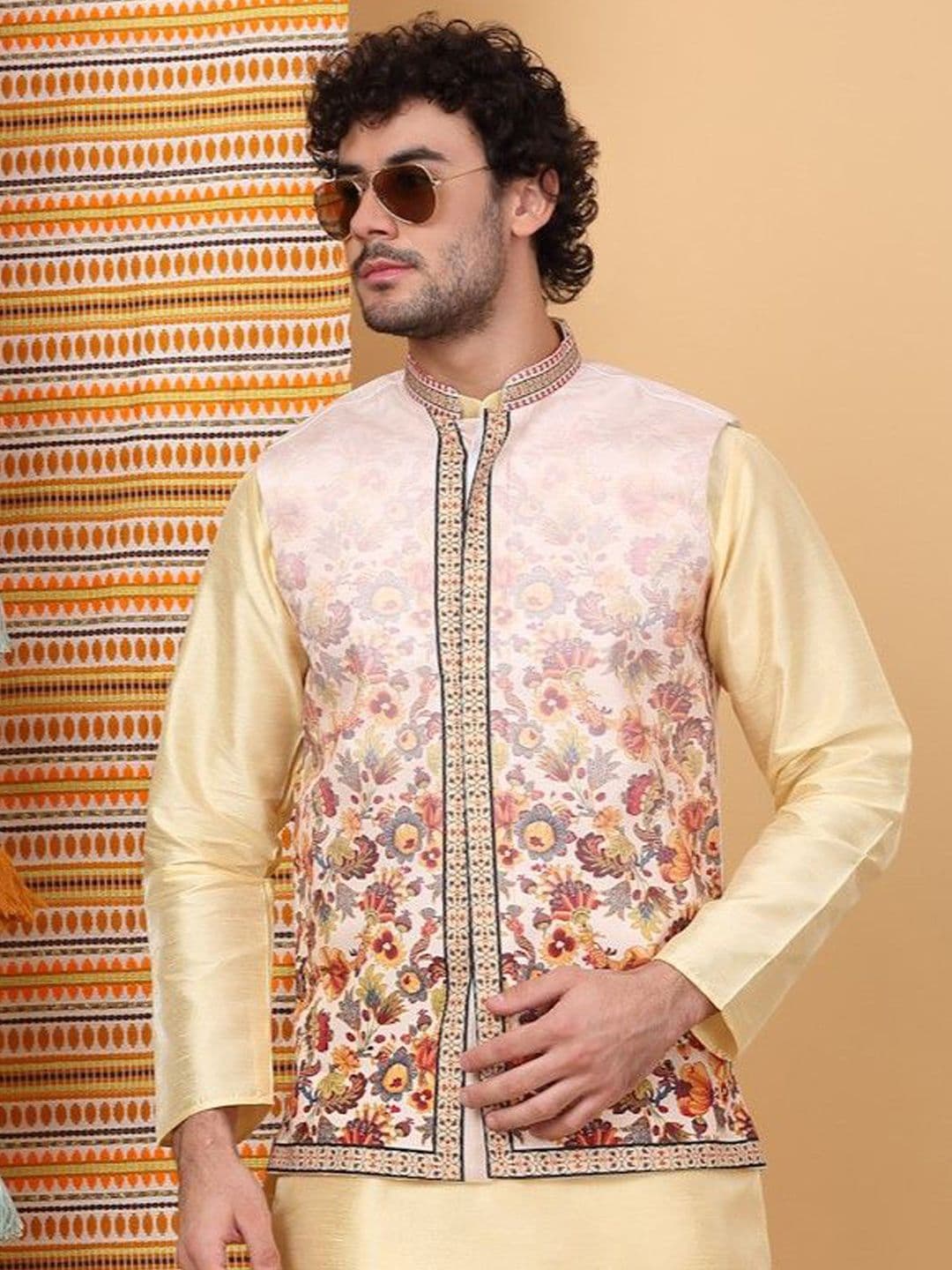 KRAFT INDIA LUXE Floral Printed Woven Nehru Jackets - view 1