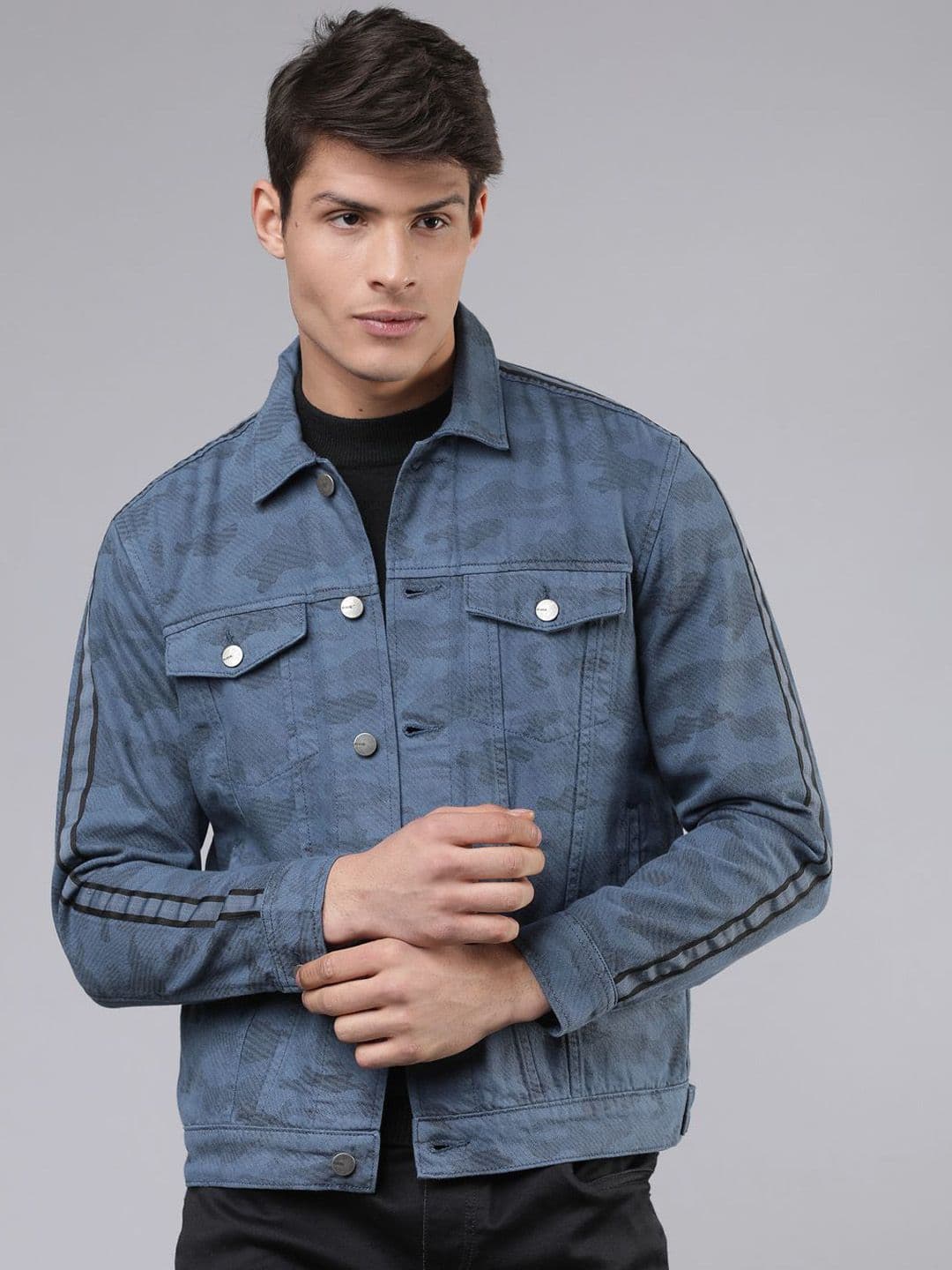 HIGHLANDER Men Camouflage Printed Denim Jacket - view 1