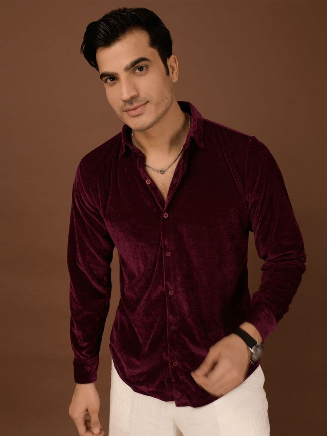 BAESD Men Standard Spread Collar Solid Casual Shirt - view 1