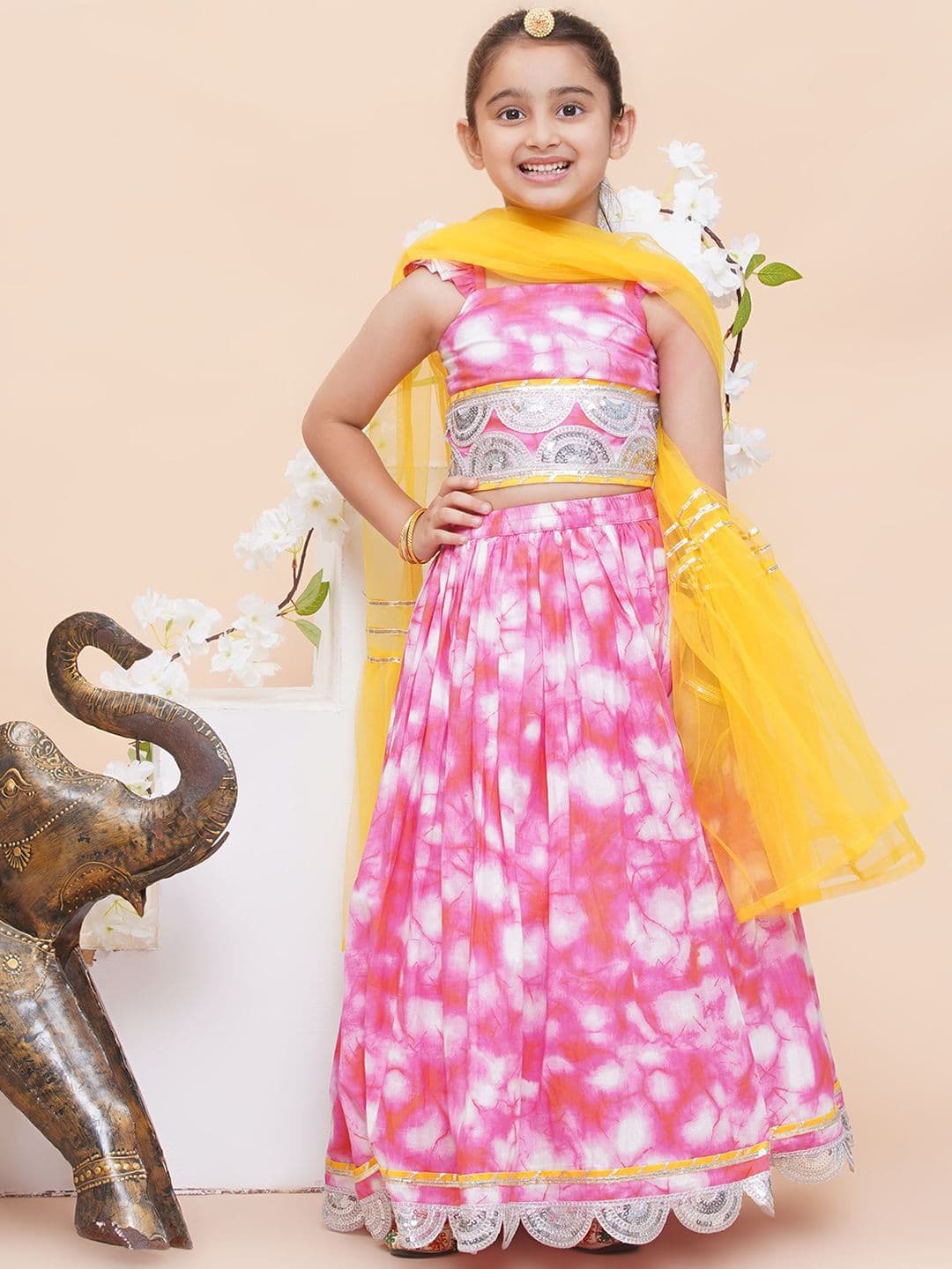 Modish Couture Girls Embellished Sequinned Ready to Wear Lehenga & Blouse With Dupatta - view 1