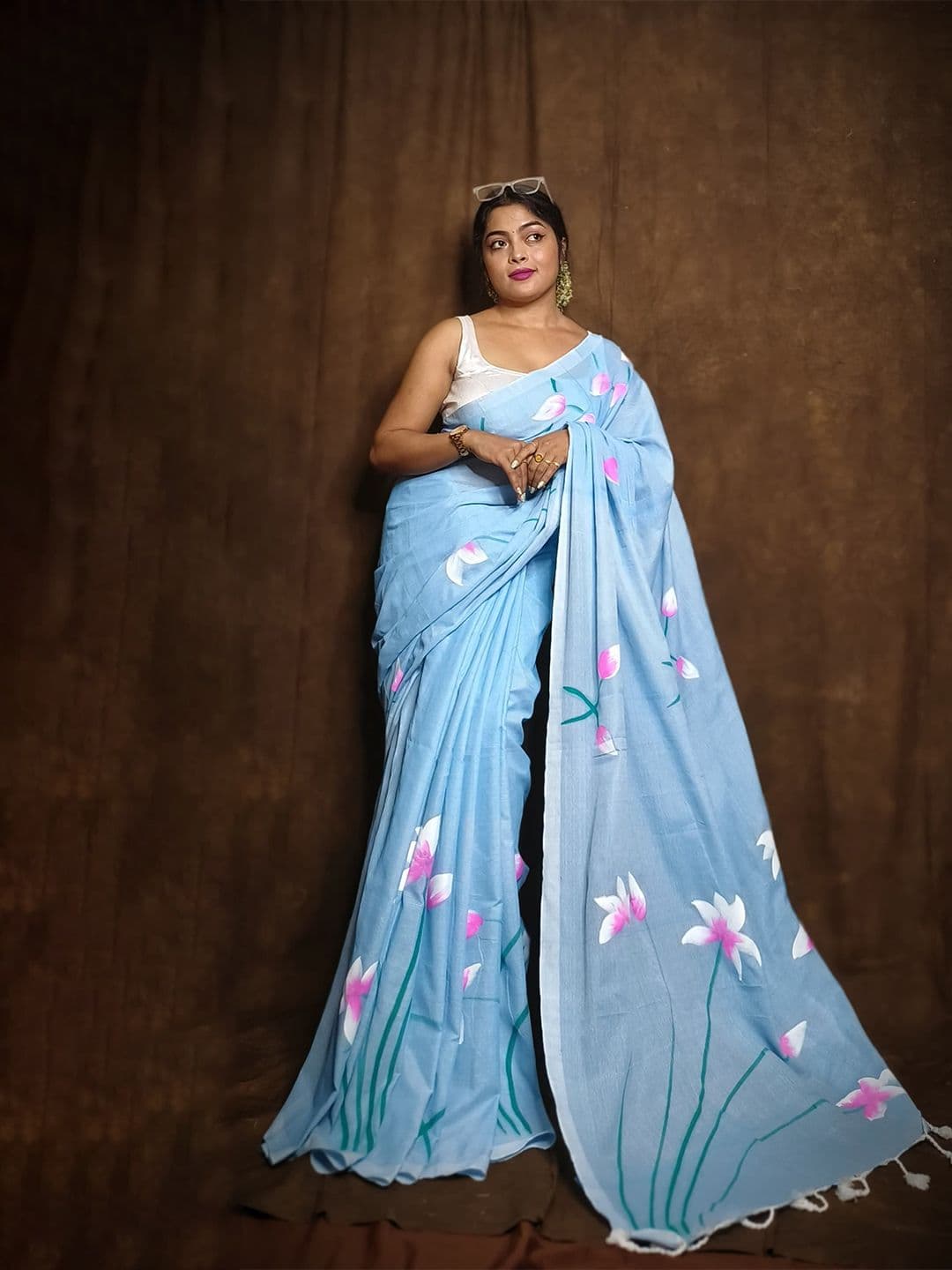 Ruuprekha Floral Printed Pure Cotton Khadi Saree - view 1