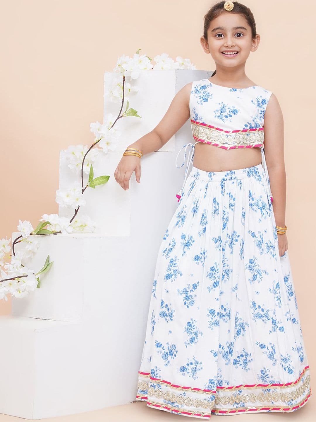 Modish Couture Girls Embellished Pure Cotton Ready to Wear Lehenga & Choli - view 1