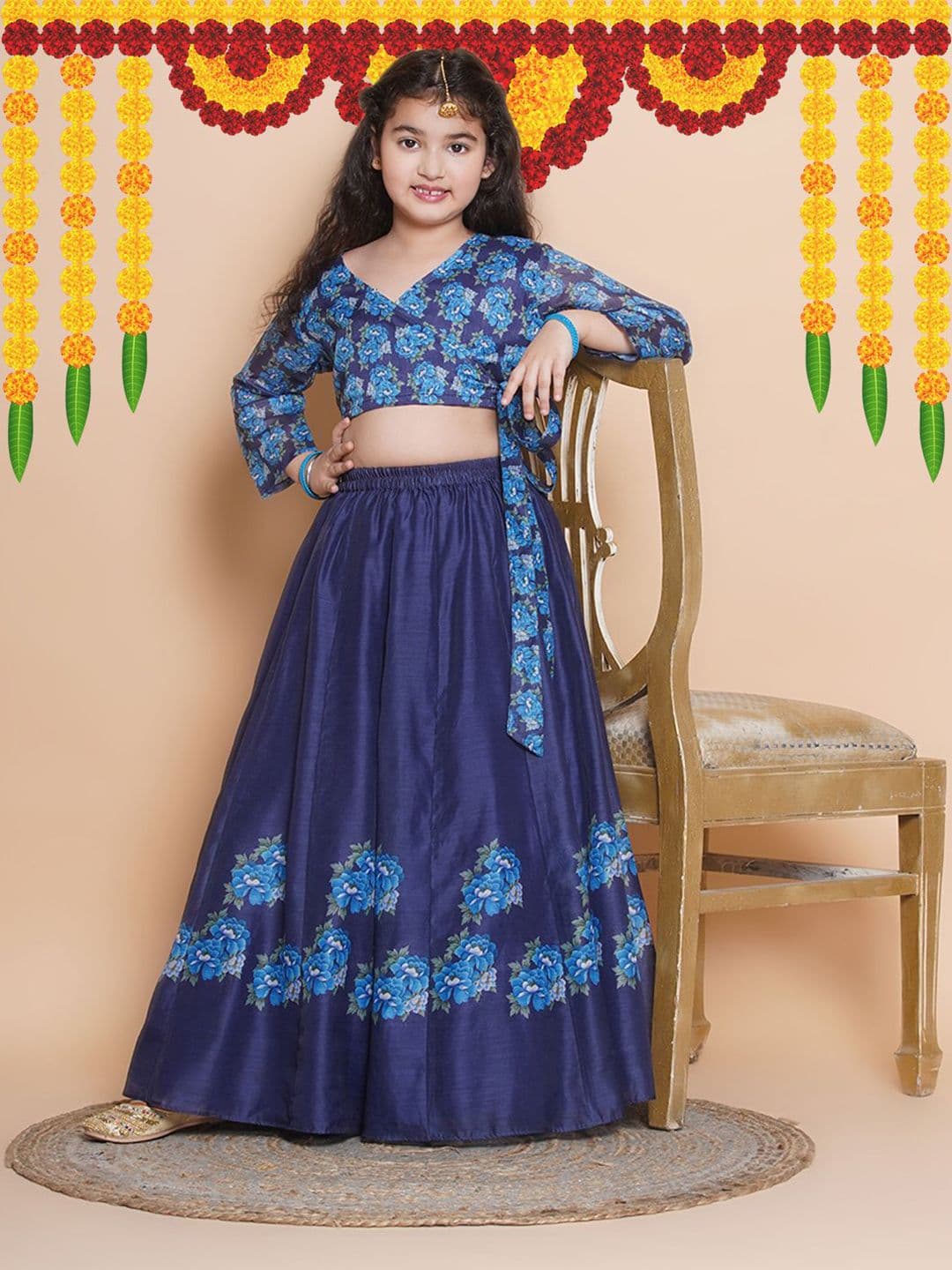 Bitiya by Bhama Girls Printed Ready to Wear Lehenga & Blouse - view 1