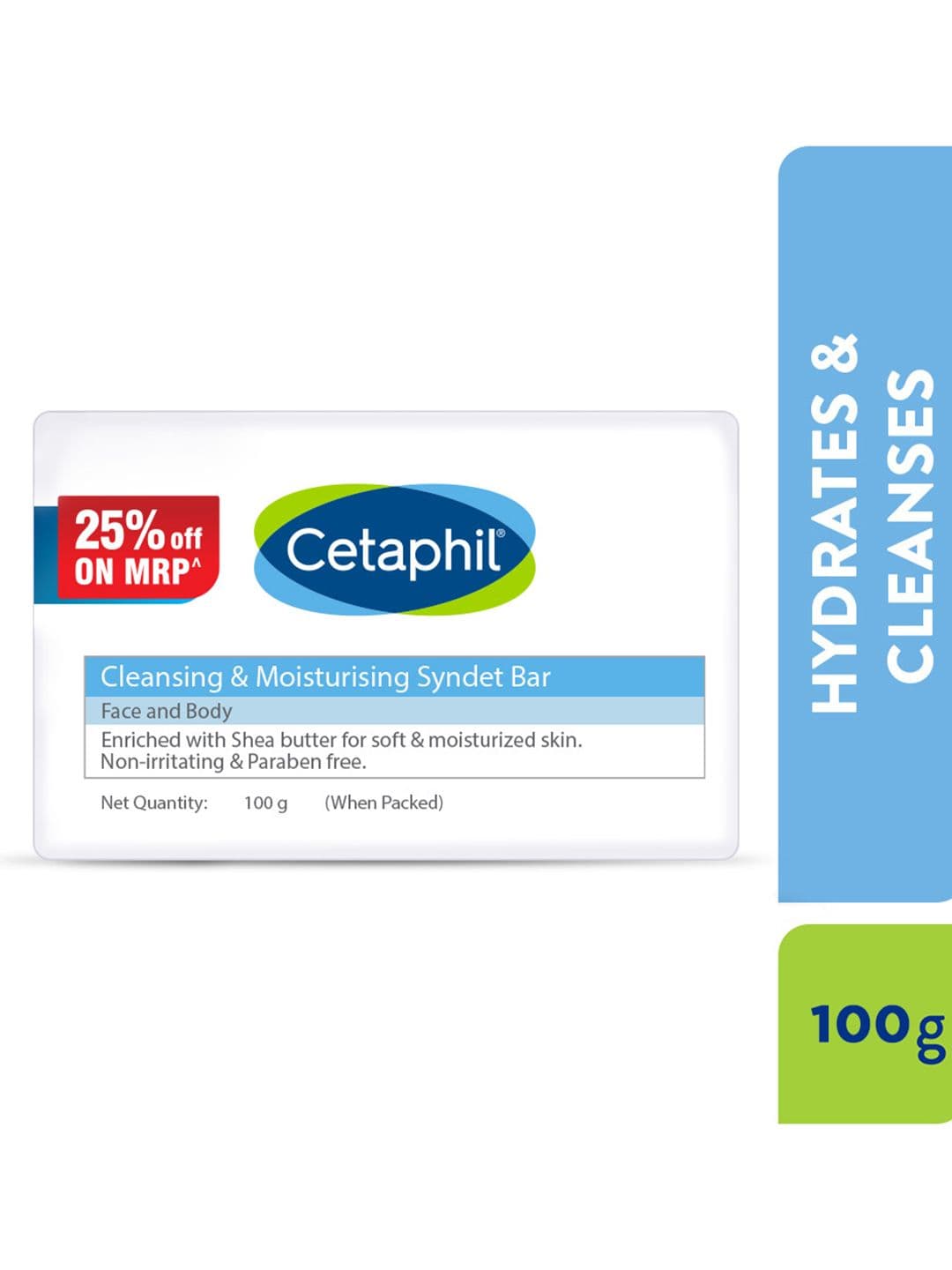 Cetaphil Cleansing and Moisturising Syndet Bar with Shea Butter for Face & Body - 100 g - view 1