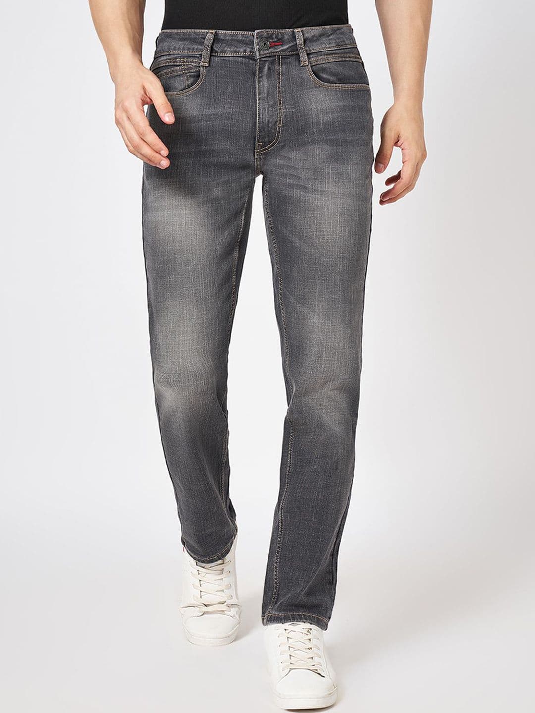 SF JEANS by Pantaloons Men Straight Fit Heavy Fade Cotton Jeans - view 1