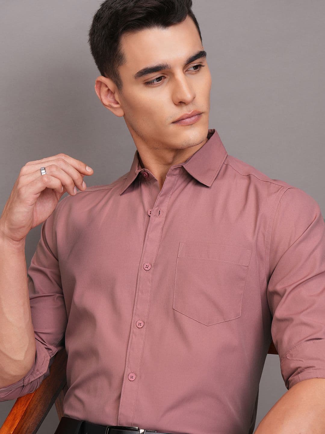 HIGHLANDER Men Satin Slim Fit Shirt - view 1
