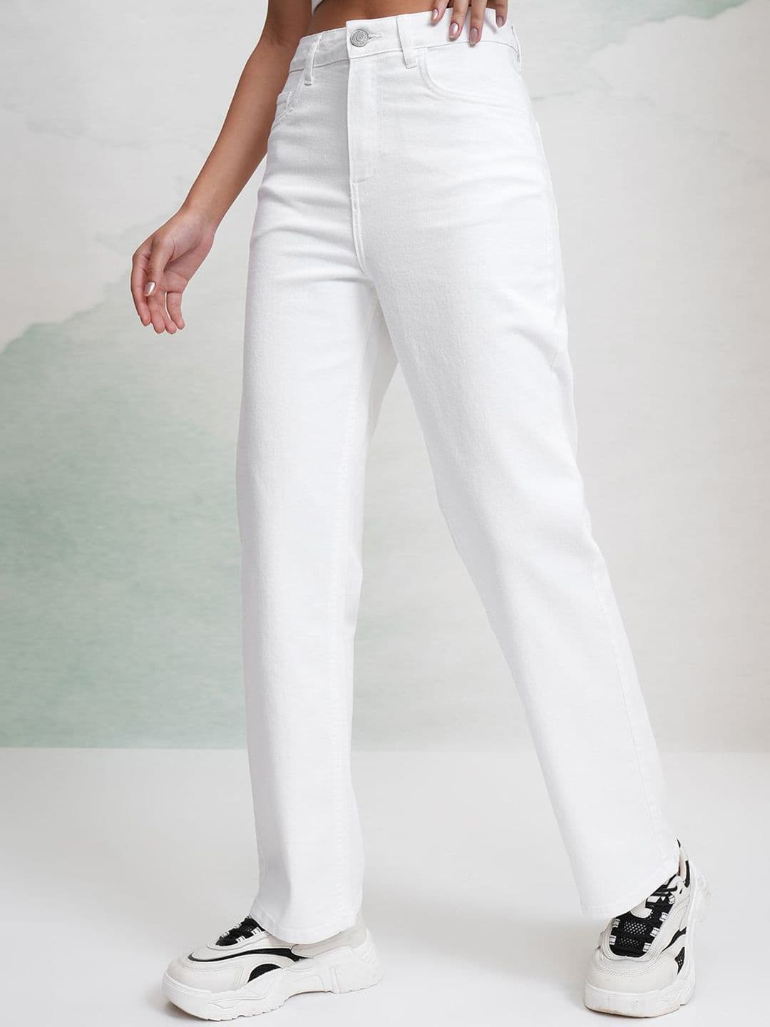 Tokyo Talkies Women Straight Fit High-Rise Stretchable Jeans - view 1