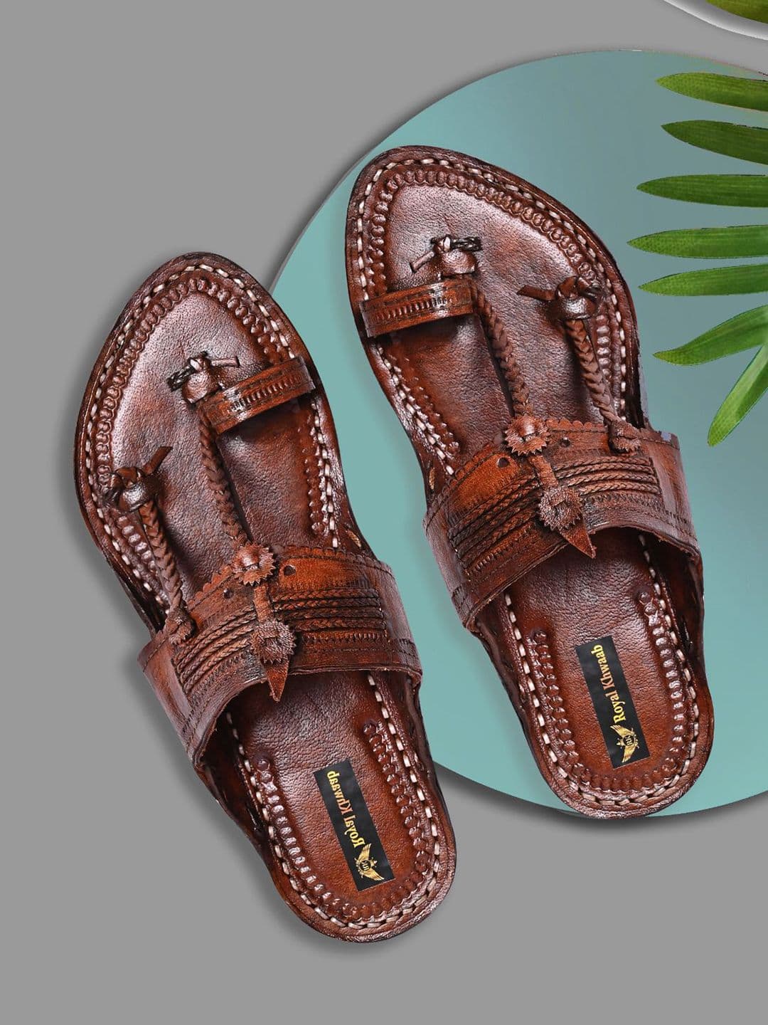 ROYAL KHWAAB Men Ethnic Leather Comfort Sandals - view 1