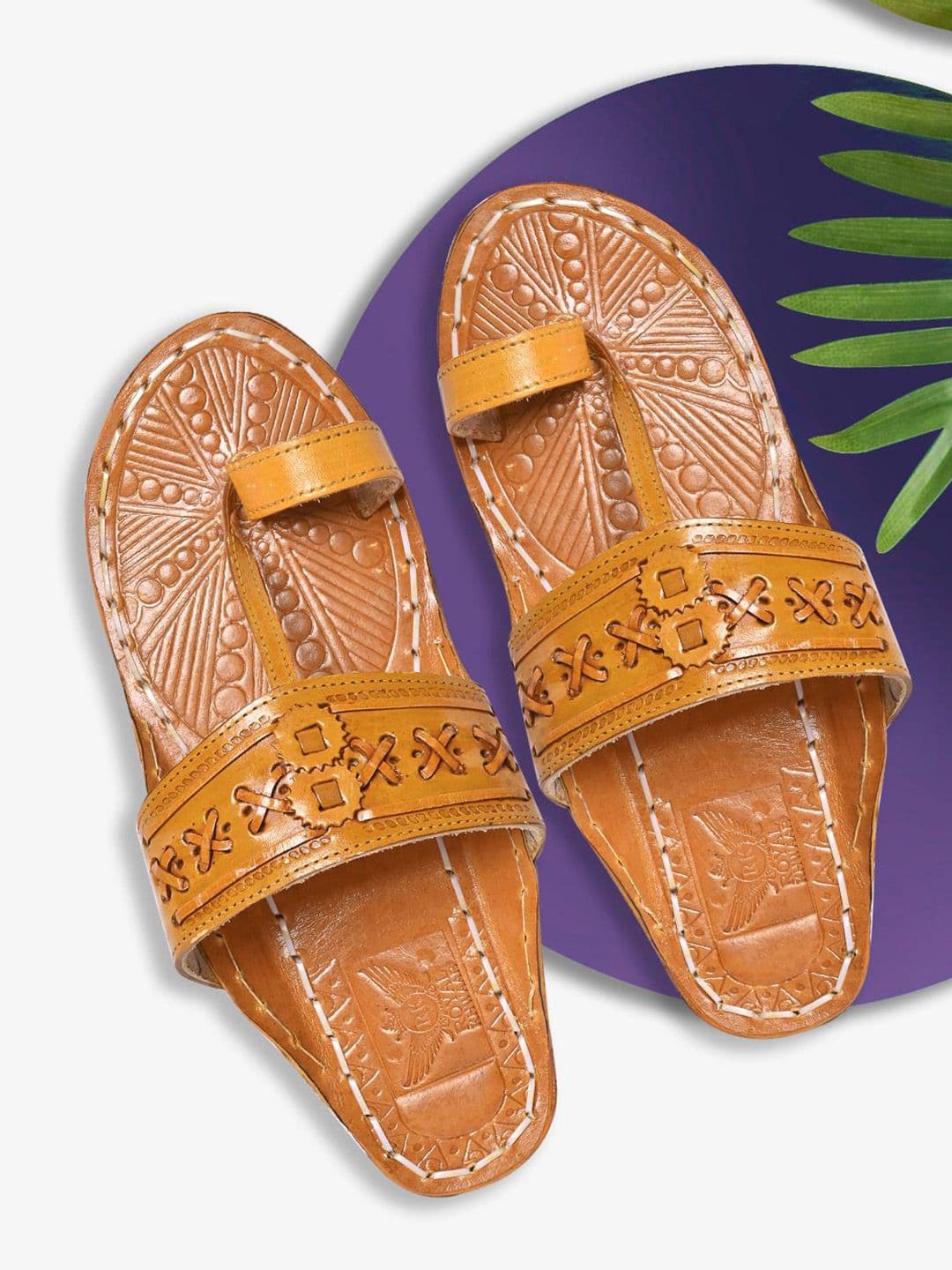 ROYAL KHWAAB Men Ethnic Leather Comfort Sandals - view 1