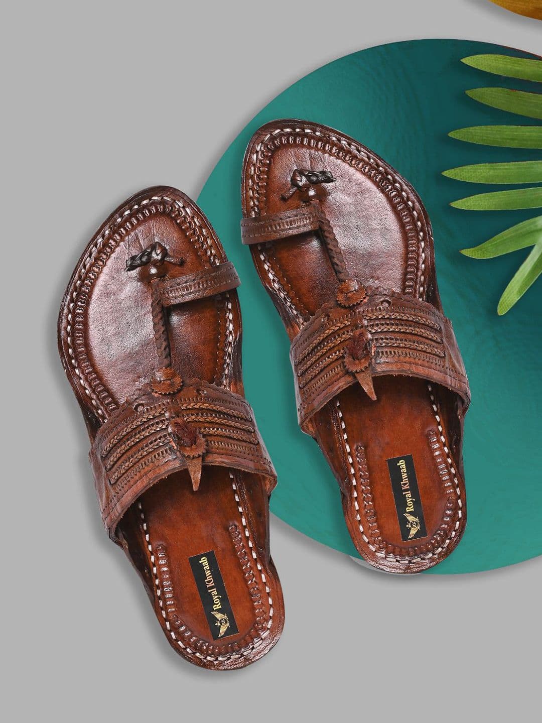 ROYAL KHWAAB Men Ethnic Leather Comfort Sandals - view 1