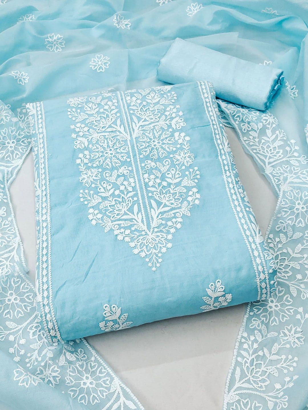 KALINI Floral Embroidered Unstitched Dress Material - view 1