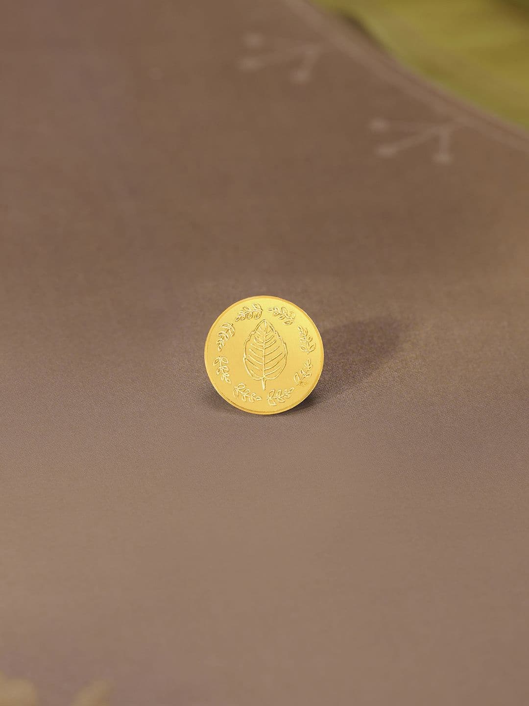 Mia by Tanishq 24KT Gold Tulsi Leaf Coin - 0.5 g - view 1