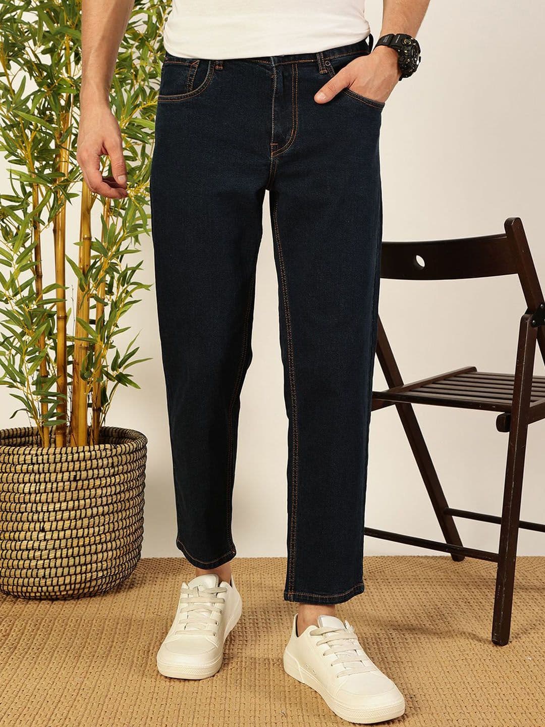 Mast & Harbour Men Smart Tapered Fit Stretchable Jeans