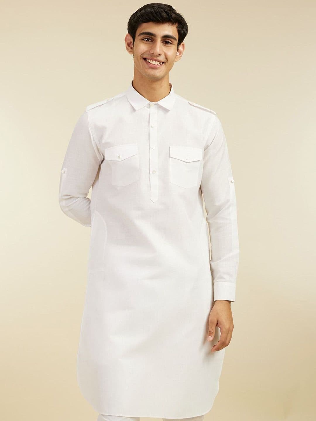Diwas by Manyavar Shirt Collar Pathani Kurta - view 1