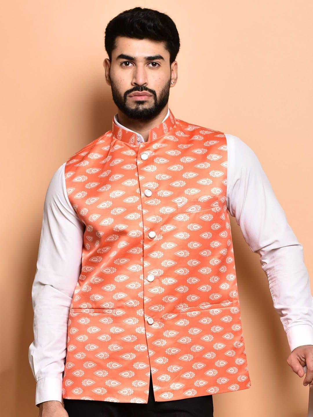 PRINTCULTR Printed Woven Nehru Jackets - view 1
