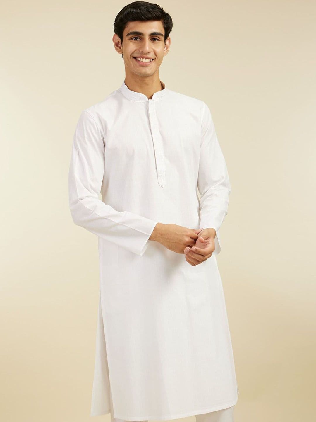 Diwas by Manyavar Mandarin Collar Pure Cotton Straight Kurta - view 1