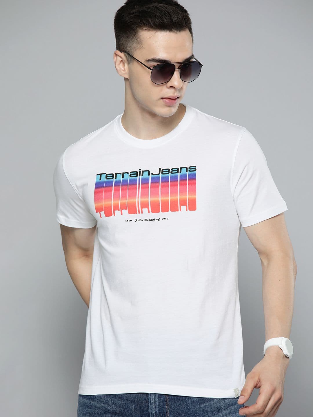 Indian Terrain Pure Cotton Printed T-shirt - view 1