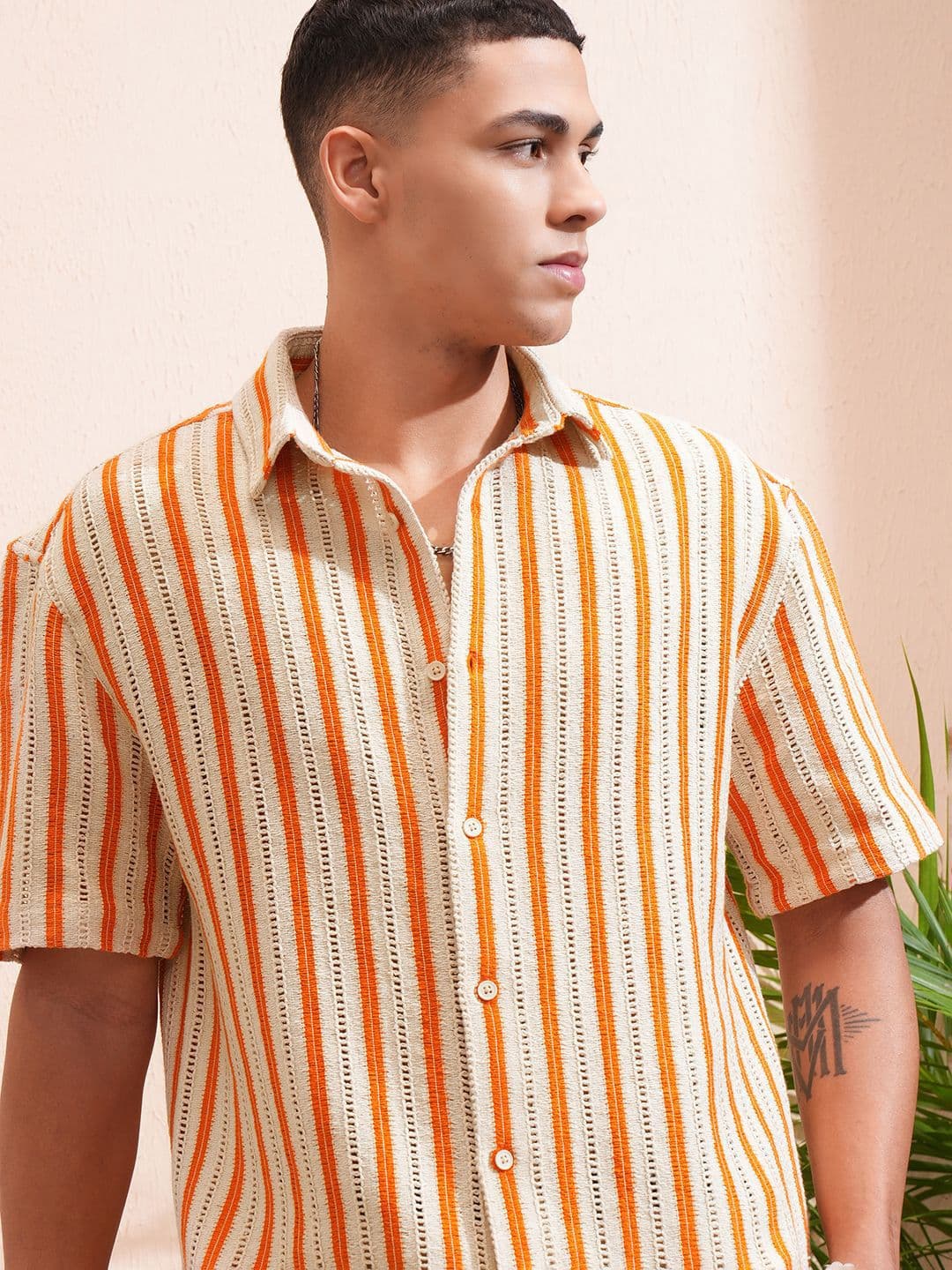 HIGHLANDER Men Crochet Relaxed Shirt - view 1