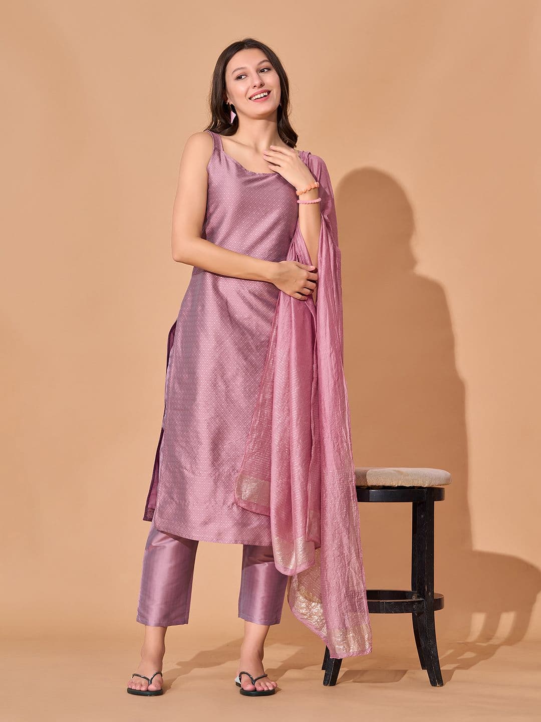 KALINI Women Ethnic Motifs Regular Kurta with Trousers & With Dupatta - view 1