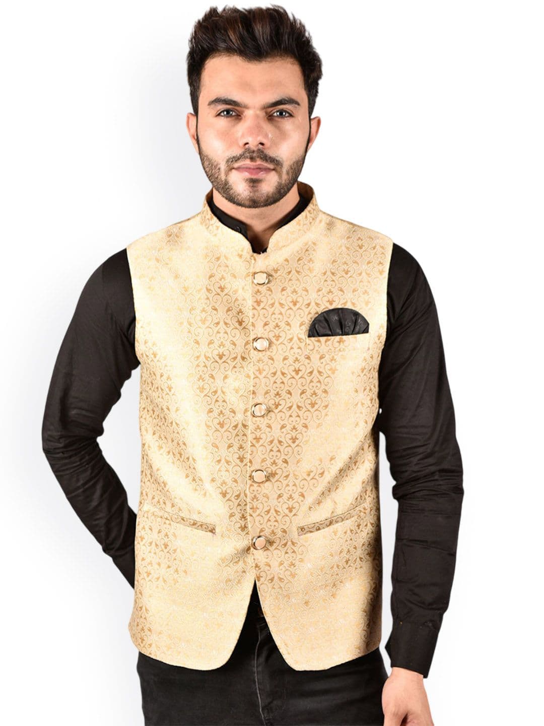 PRINTCULTR Printed Woven Nehru Jacket - view 1