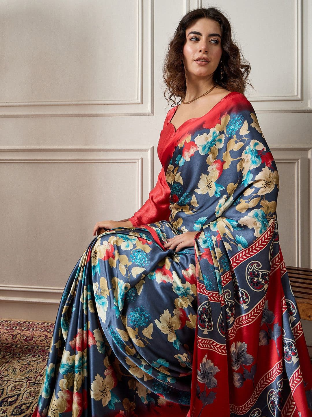 Sangria Printed Saree With Blouse Piece - view 1