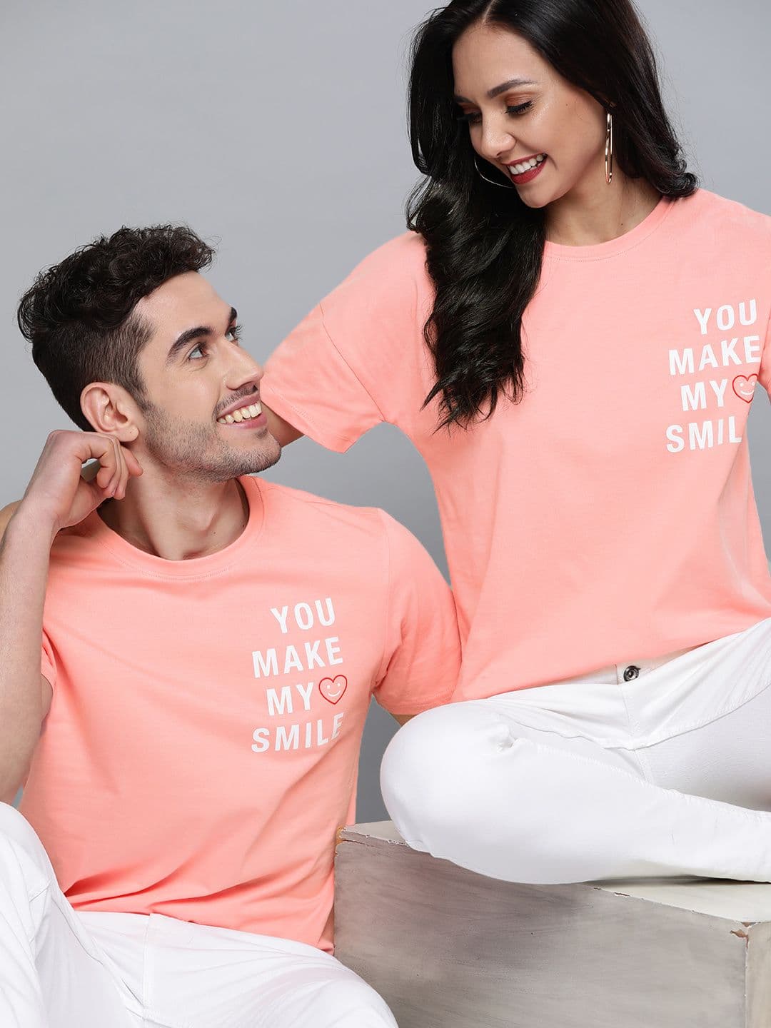 Mast & Harbour Mast Harbour Men Peach-Coloured White Printed Pure Cotton T-shirt - view 1