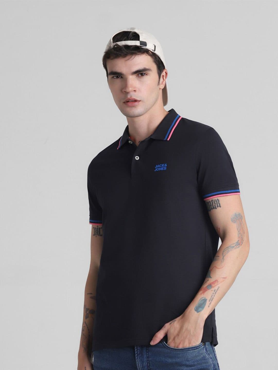 Jack & Jones Polo Collar Short Sleeves Cotton Slim Fit T-shirt - view 1