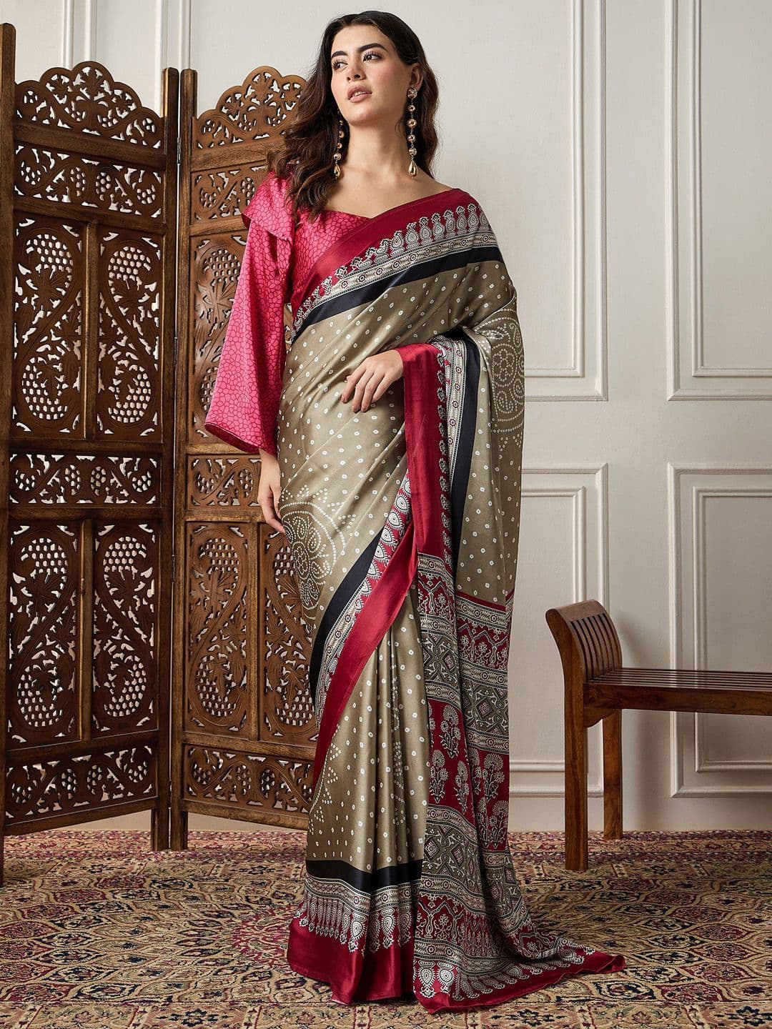 Sangria Printed Saree With Blouse Piece - view 1