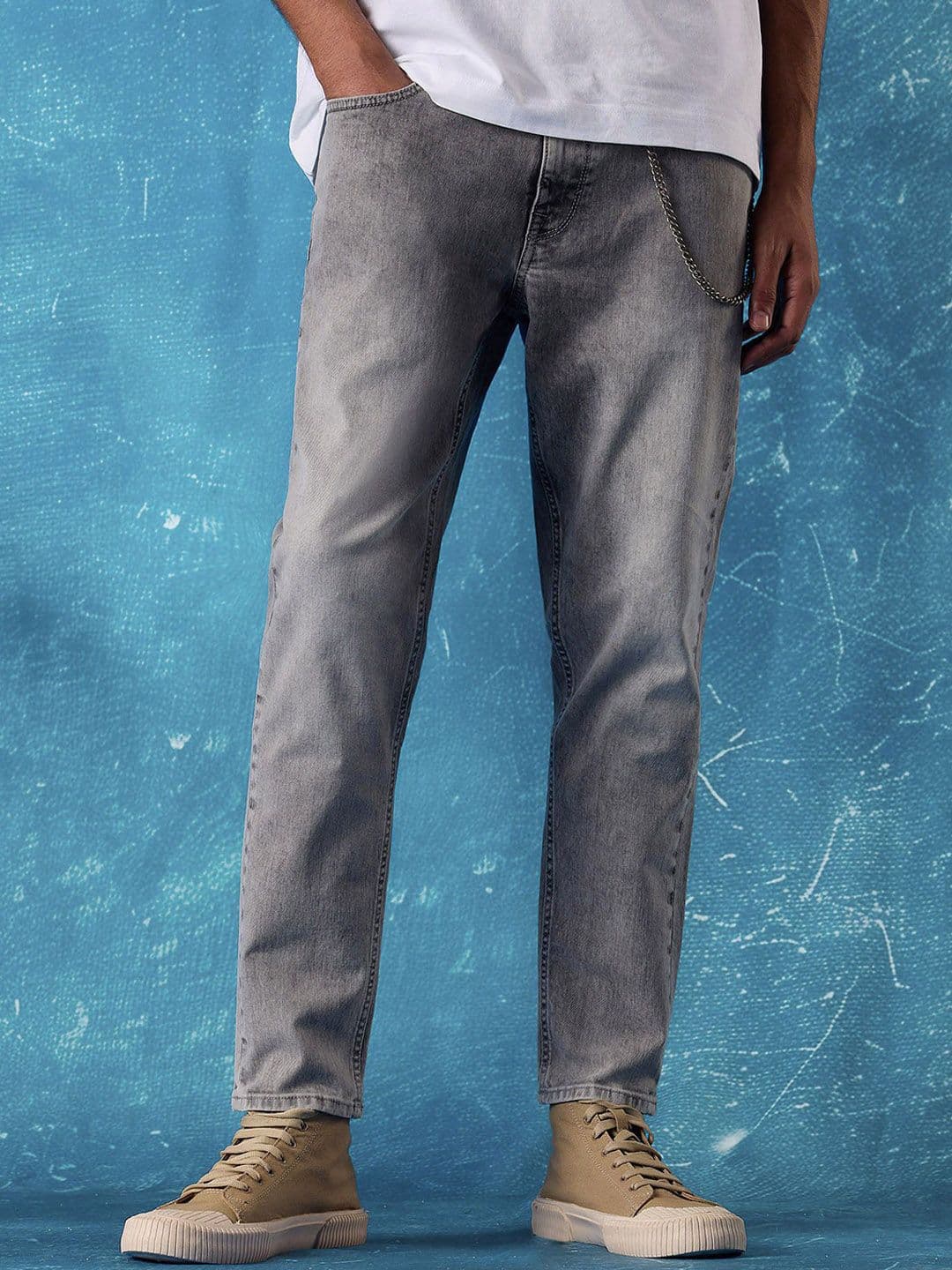 Flying Machine Men Tapered Fit Light Fade Stretchable Clean Look Jeans - view 1