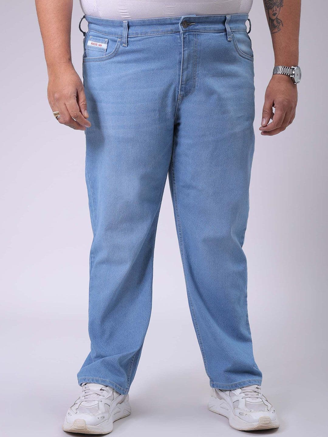 Hardsoda by The Indian Garage Co Plus Size Men Straight Fit Stretchable Jeans - view 1