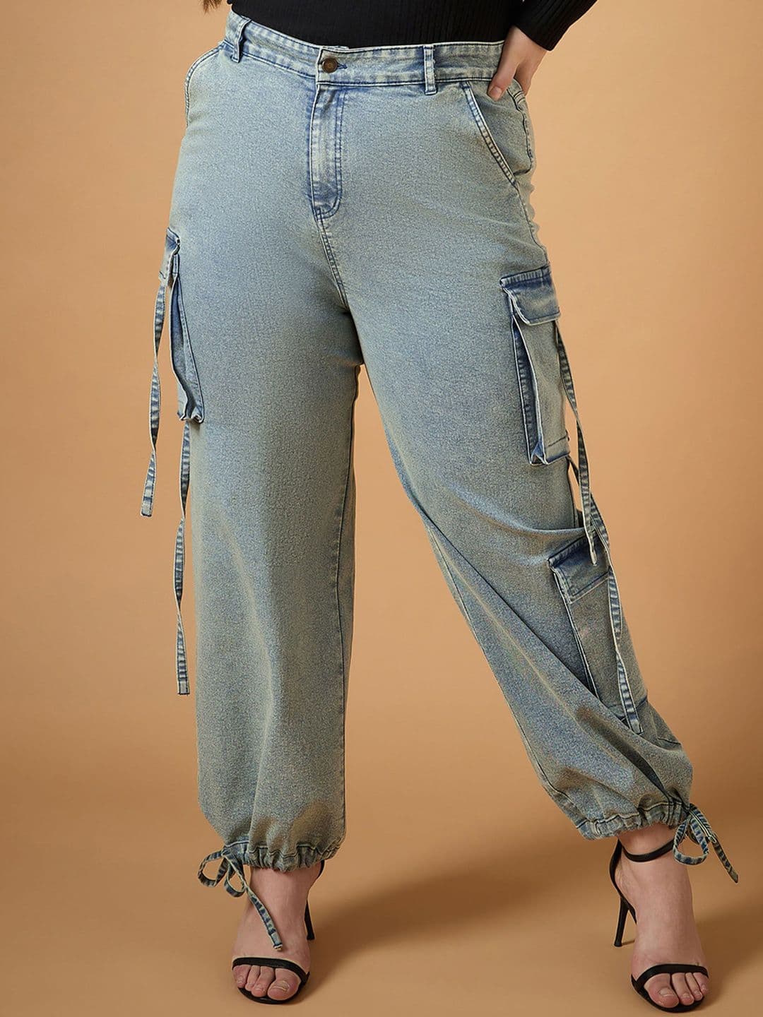SASSAFRAS Curve Women Straight Fit Low Distress Acid Wash Stretchable Jeans - view 1