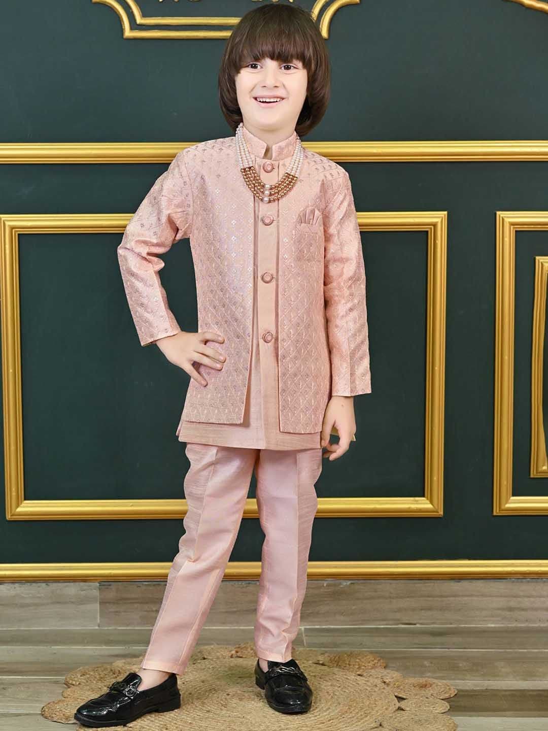 ahhaaaa Boys Embroidered Sherwani Set - view 1