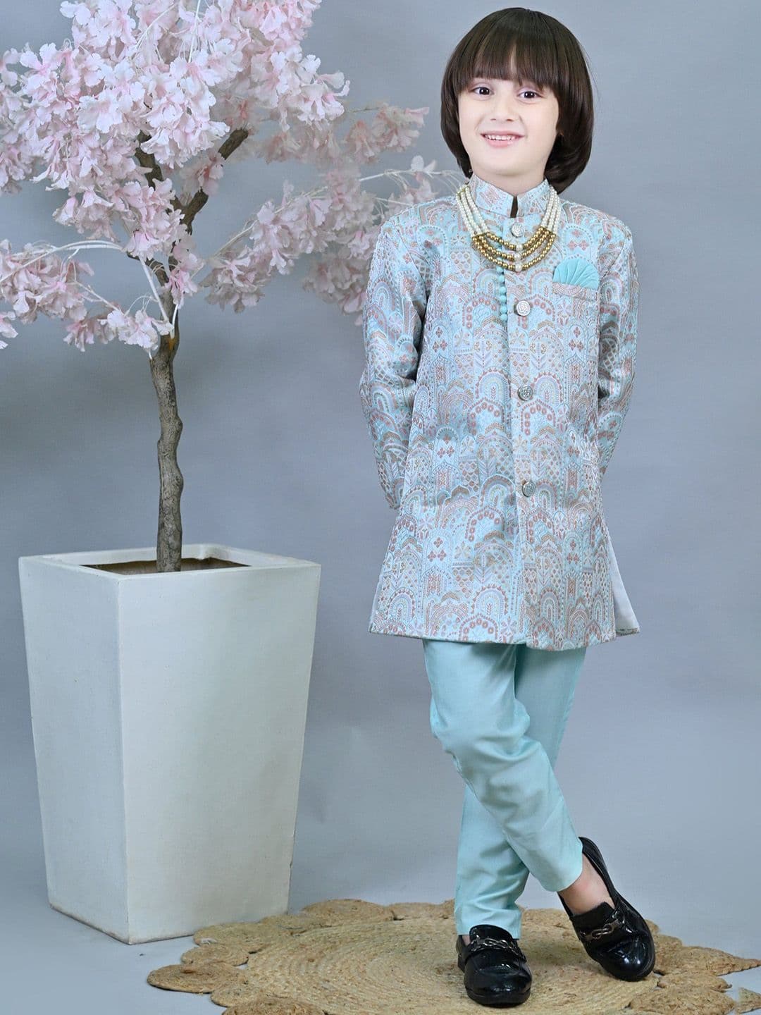 ahhaaaa Boys Floral Design Sherwani