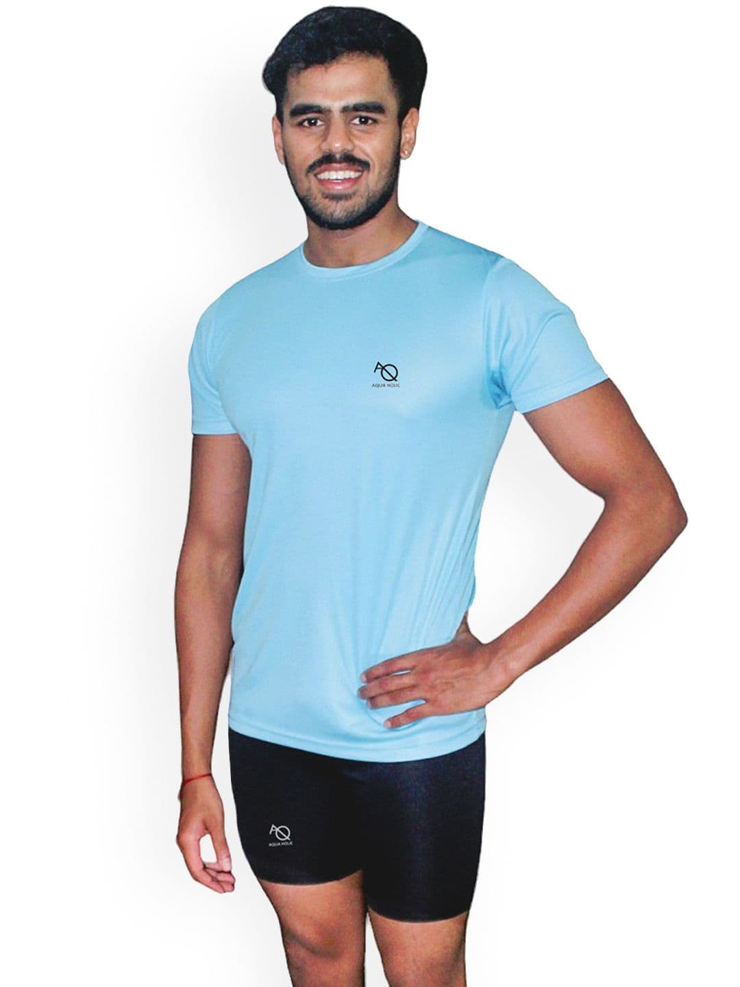 Aqua Holic Men Solid Round Neck Swim Set - view 1