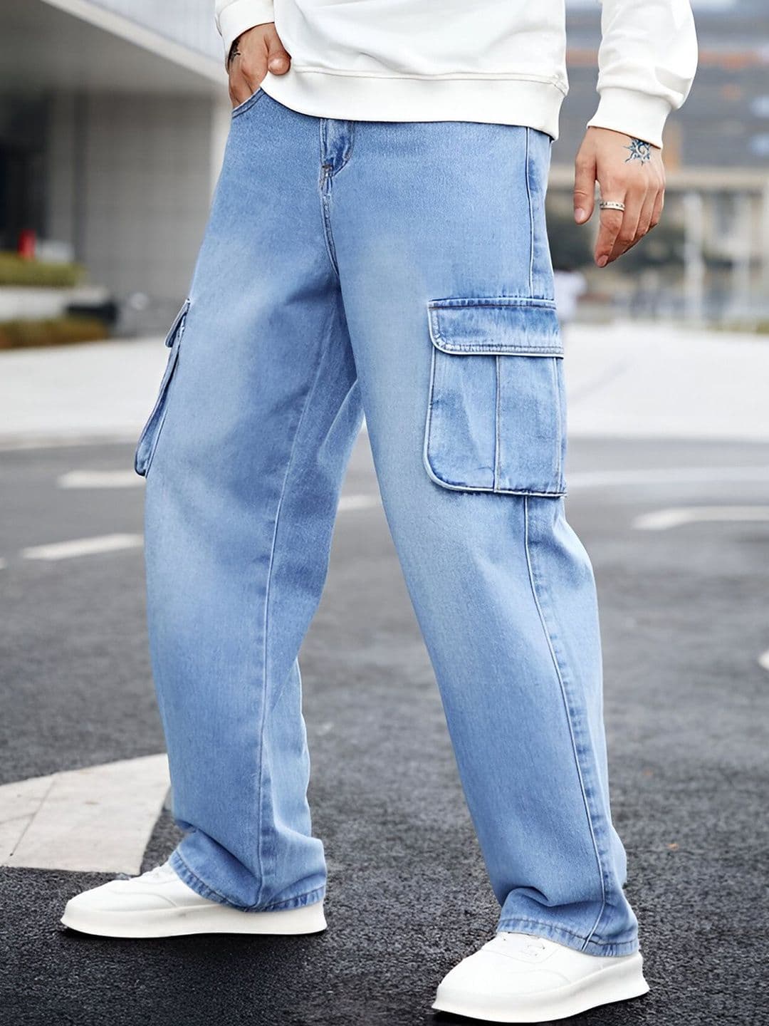 Ben Martin Men Loose Boyfriend Fit High-Rise Light Fade Stretchable Jeans - view 1