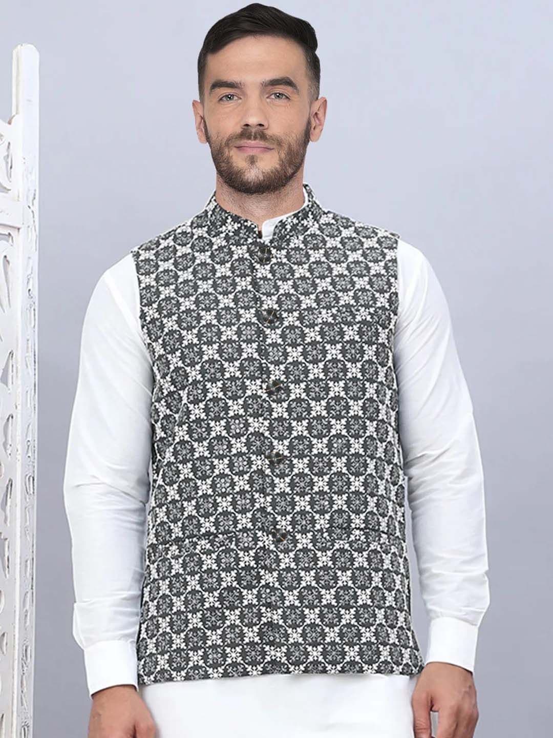 SG LEMAN Men Embroidered Nehru Jacket - view 1