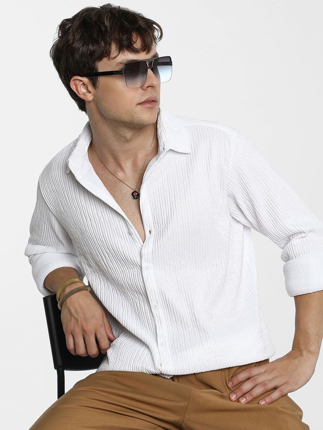 CAHOOT Men Comfort Spread Collar Textured Casual Shirt - view 1