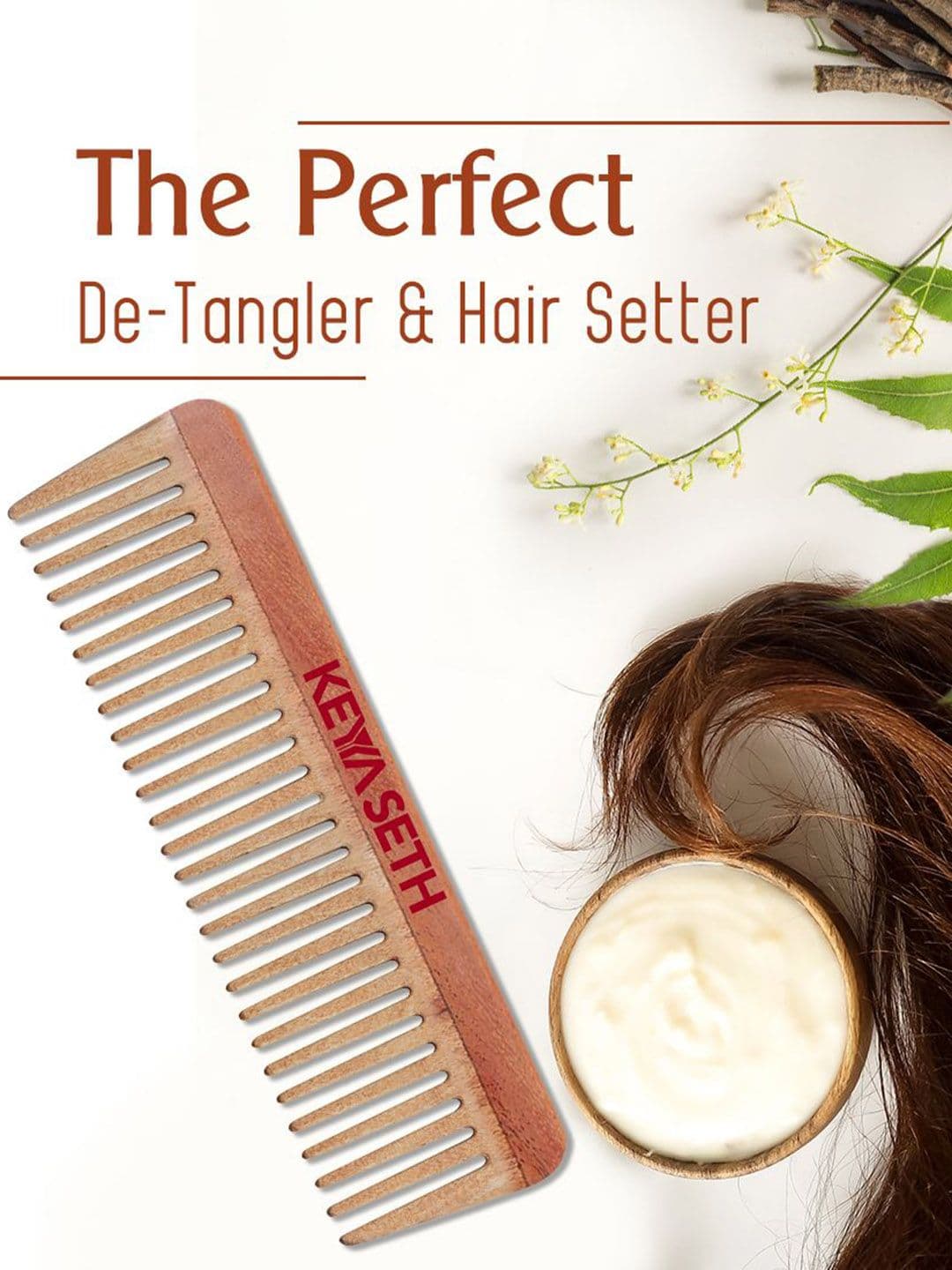 KEYA SETH AROMATHERAPY Neem Wooden Comb Wide Tooth For Hair Growth - view 1
