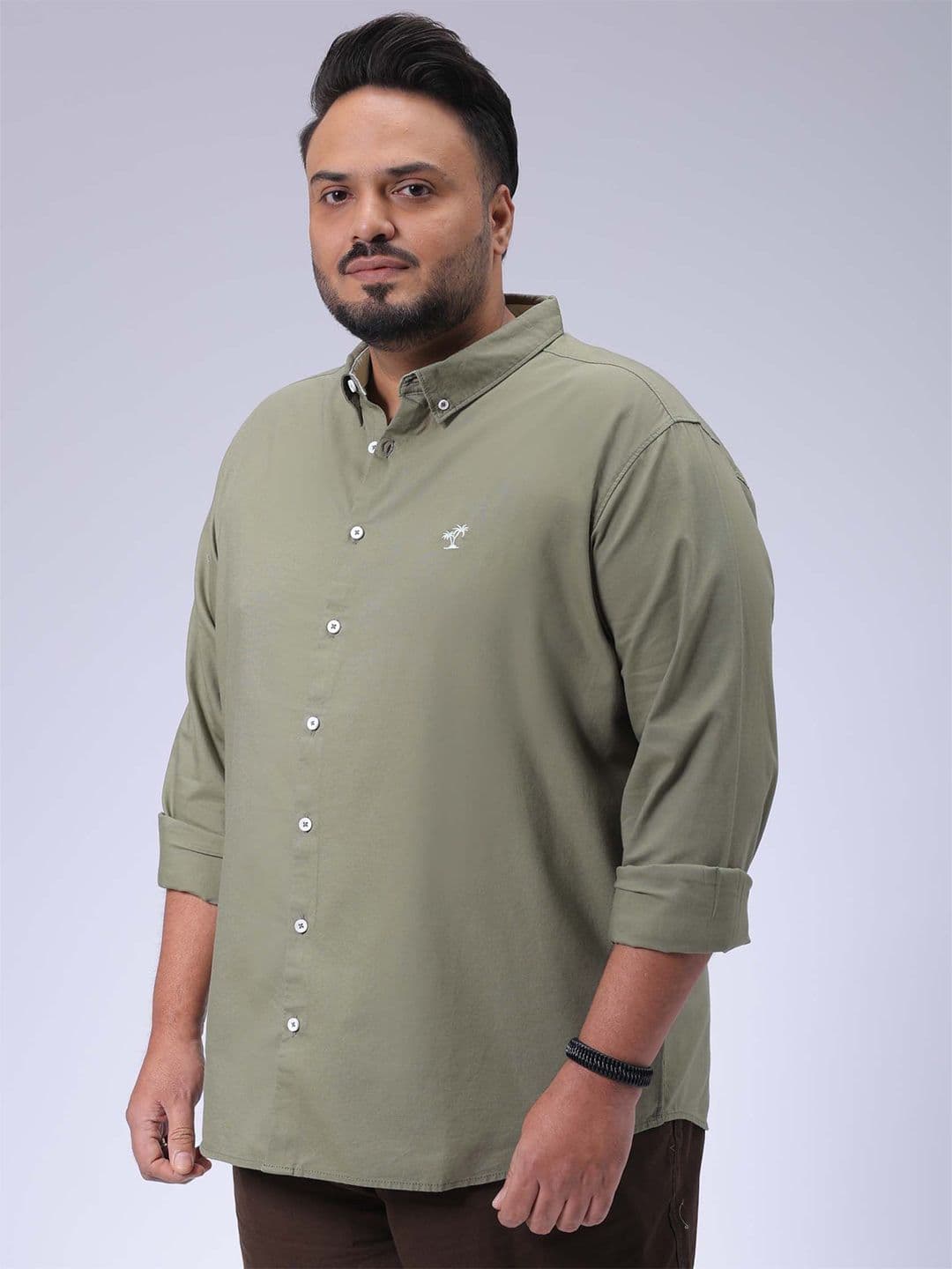 Hardsoda by The Indian Garage Co Men Button-Down Collar Solid Cotton Casual Shirt - view 1