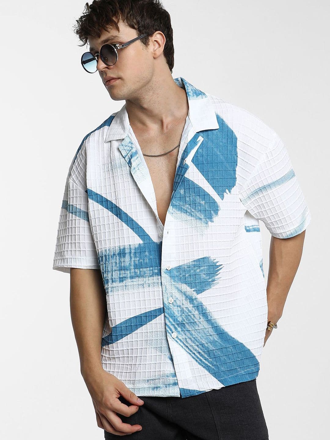 CAHOOT Men Comfort Cuban Collar Graphic Printed Oversized Casual Shirt - view 1
