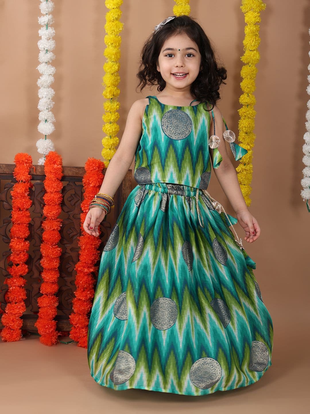 Here&Now X Kinder Kids Girls Ready to Wear Lehenga & Top - view 1